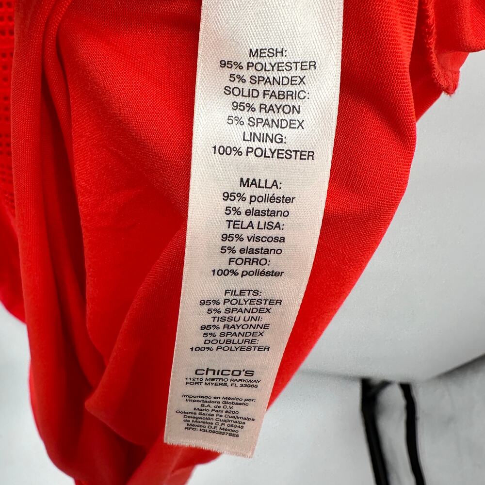 CHICO'S Red Eylet Texture Detail Halter Maxi Dress // S - Picture 6 of 15